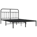 sengeramme med sengegavl 140x190 cm metal sort