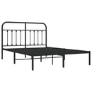 sengeramme med sengegavl 140x190 cm metal sort