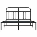 sengeramme med sengegavl 140x190 cm metal sort