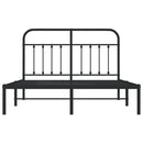 sengeramme med sengegavl 140x190 cm metal sort