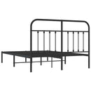 sengeramme med sengegavl 140x190 cm metal sort