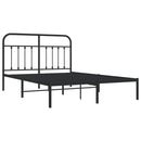 sengeramme med sengegavl 140x200 cm metal sort