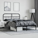 sengeramme med sengegavl 140x200 cm metal sort