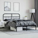 sengeramme med sengegavl 140x200 cm metal sort