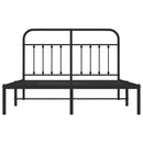 sengeramme med sengegavl 140x200 cm metal sort