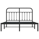 sengeramme med sengegavl 140x200 cm metal sort