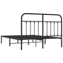 sengeramme med sengegavl 140x200 cm metal sort