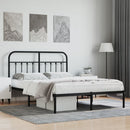 sengeramme med sengegavl 140x200 cm metal sort