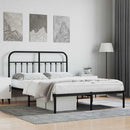 sengeramme med sengegavl 140x200 cm metal sort