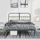 sengeramme med sengegavl 150x200 cm metal sort