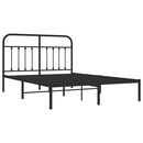 sengeramme med sengegavl 150x200 cm metal sort