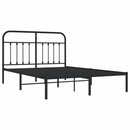 sengeramme med sengegavl 150x200 cm metal sort