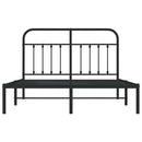 sengeramme med sengegavl 150x200 cm metal sort