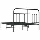 sengeramme med sengegavl 150x200 cm metal sort