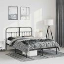 sengeramme med sengegavl 150x200 cm metal sort