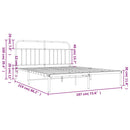 sengeramme med sengegavl 183x213 cm metal sort