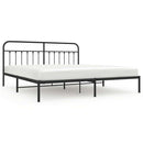 sengeramme med sengegavl 200x200 cm metal sort