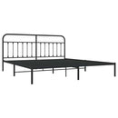 sengeramme med sengegavl 200x200 cm metal sort