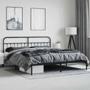 sengeramme med sengegavl 200x200 cm metal sort