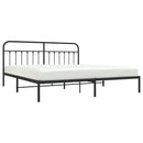 sengeramme med sengegavl 200x200 cm metal sort