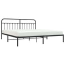 sengeramme med sengegavl 200x200 cm metal sort