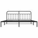 sengeramme med sengegavl 200x200 cm metal sort