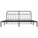 sengeramme med sengegavl 200x200 cm metal sort
