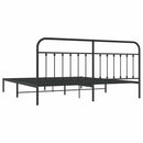 sengeramme med sengegavl 200x200 cm metal sort