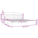 sengeramme med sengegavl 200x200 cm metal sort