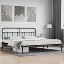 sengeramme med sengegavl 200x200 cm metal sort