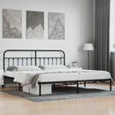 sengeramme med sengegavl 200x200 cm metal sort