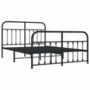 sengeramme med sengegavl og fodgærde 135x190 cm metal sort