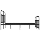 sengeramme med sengegavl og fodgærde 135x190 cm metal sort