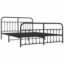 sengeramme med sengegavl og fodgærde 183x213 cm metal sort