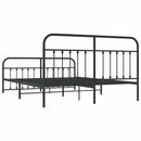 sengeramme med sengegavl og fodgærde 183x213 cm metal sort