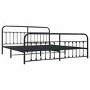 sengeramme med sengegavl og fodgærde 193x203 cm metal sort