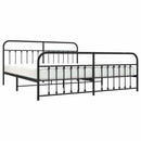 sengeramme med sengegavl og fodgærde 193x203 cm metal sort