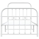 sengeramme med sengegavl og fodgærde 90x200 cm metal hvid