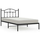 sengeramme med sengegavl 100x200 cm metal sort