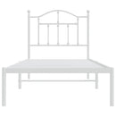 sengeramme med sengegavl 90x190 cm metal hvid