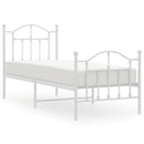 sengeramme med sengegavl og fodgærde 75x190 cm metal hvid