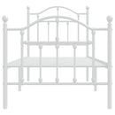 sengeramme med sengegavl og fodgærde 75x190 cm metal hvid