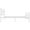 sengeramme med sengegavl og fodgærde 75x190 cm metal hvid