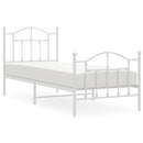sengeramme med sengegavl og fodgærde 90x190 cm metal hvid
