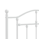 sengeramme med sengegavl og fodgærde 90x190 cm metal hvid