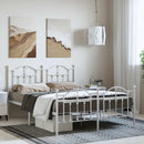 sengeramme med sengegavl og fodgærde 135x190 cm metal hvid