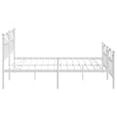 sengeramme med sengegavl og fodgærde 200x200 cm metal hvid