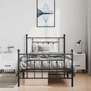 sengeramme med sengegavl og fodgærde 100x190 cm metal sort