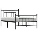 sengeramme med sengegavl og fodgærde 100x200 cm metal sort