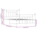 sengeramme med sengegavl og fodgærde 100x200 cm metal sort